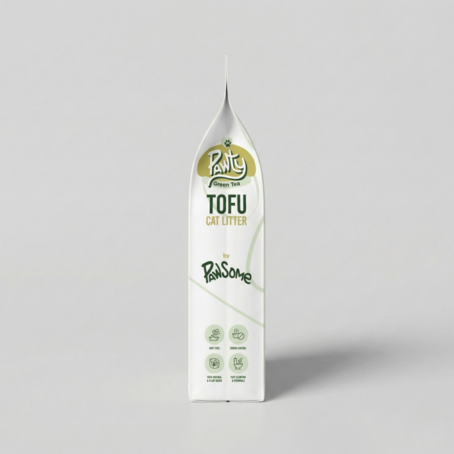 Pawty Tofu Cat Litter 6L Green Tea scented | Organic by Pawsome Arabia(PACK OF 4)