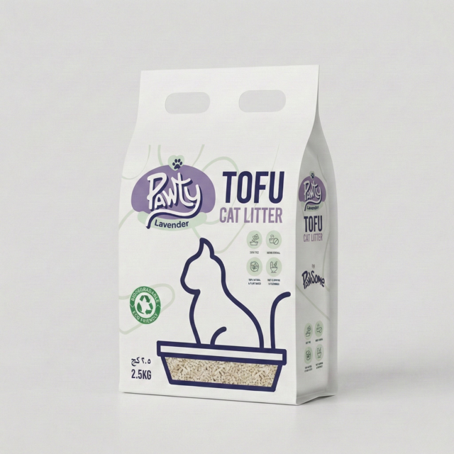 Pawty Tofu Cat Litter 6L Lavender scented | Organic by Pawsome Arabia(PACK OF 4)