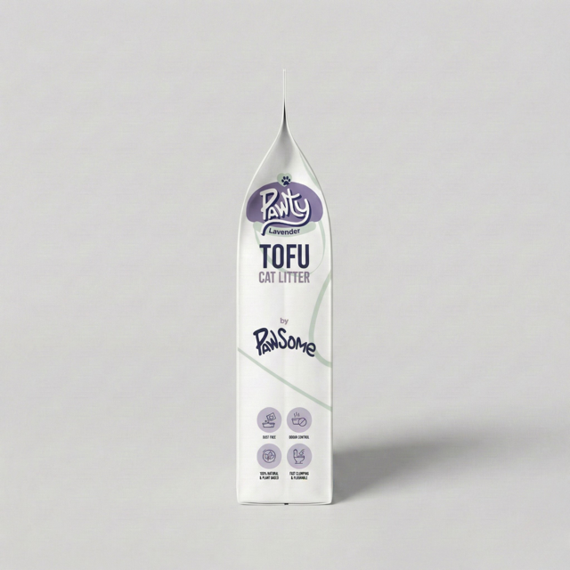 Pawty Tofu Cat Litter 6L Lavender scented | Organic by Pawsome Arabia(PACK OF 4)