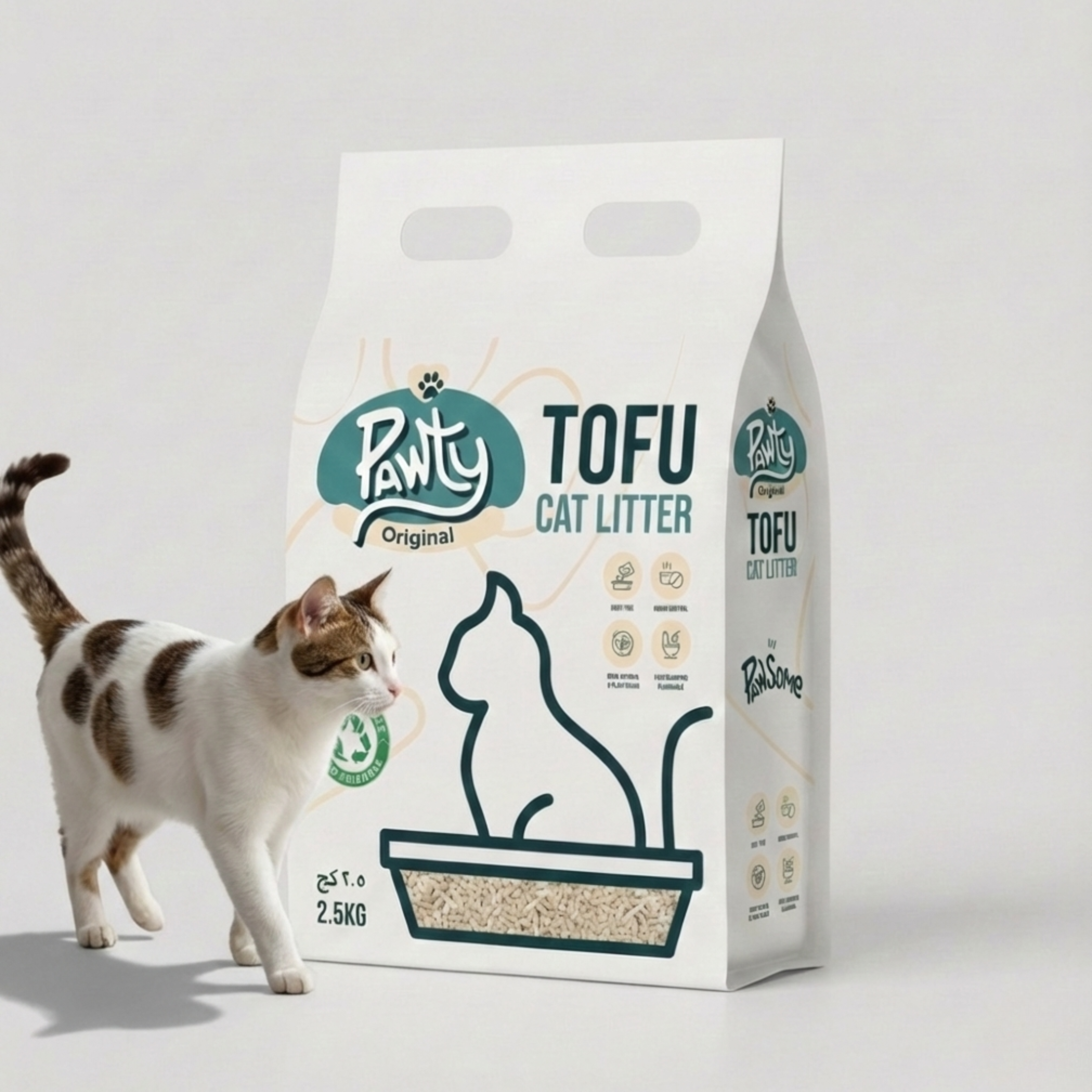 Pawty Tofu Cat Litter 6L | Original scented | Organic by Pawsome Arabia (PACK OF 4)